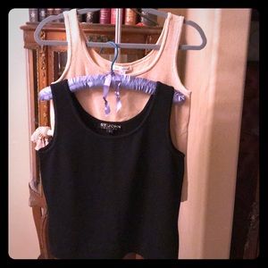 2 St John Petite Tanks - Black & Beige